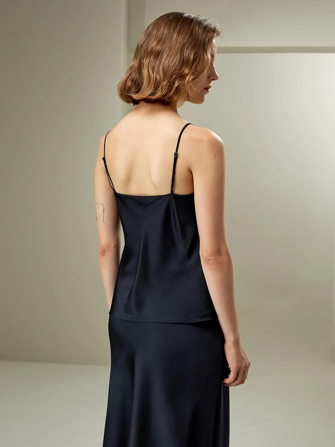 LilySilk Double-Faced Silk Charmeuse Camisole with Adjustable Straps for Women 100% Silk Tank Top Ladies