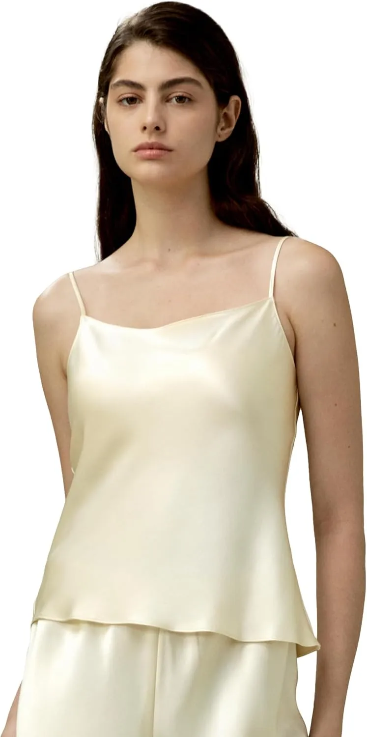 LilySilk Double-Faced Silk Charmeuse Camisole with Adjustable Straps for Women 100% Silk Tank Top Ladies
