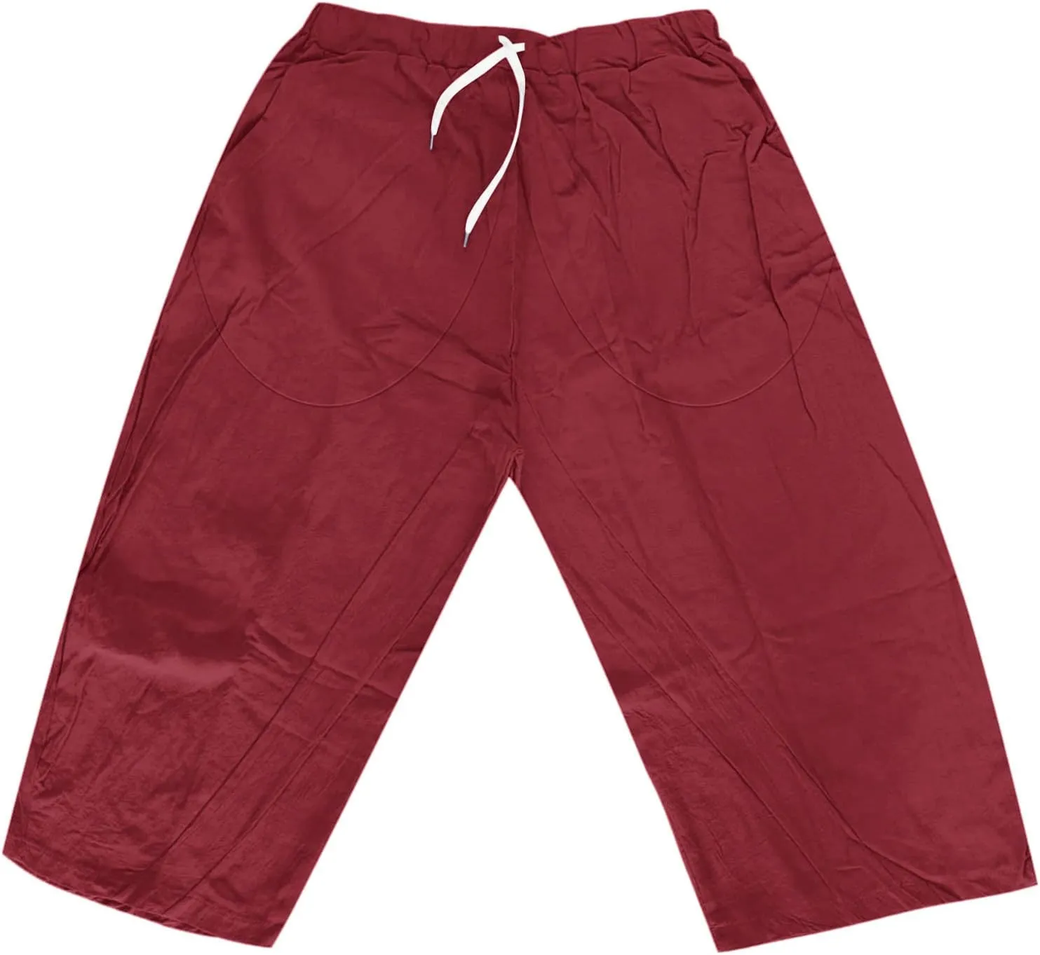 Linen Pants Men Big and Tall Elastic Waist Lounge Hip Hop Harem Pants Summer Casual Straight Leg Dress Trousers