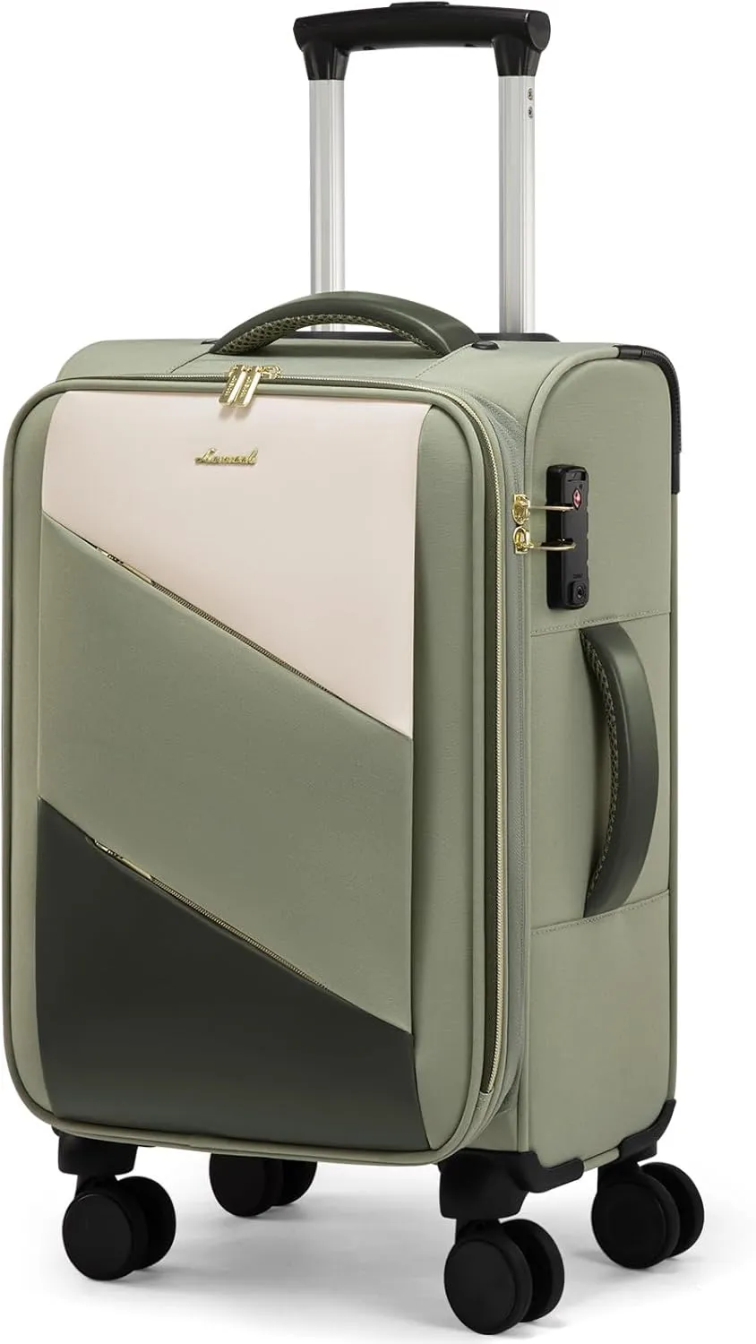 LOVEVOOK Carry On Luggage 22x14x9 Airline Approved,20 Inch Carry-on Suitcase for Women,Softside Suitcases with Wheels,Rolling Checked Luggage with TSA Lock,Lightweight Travel