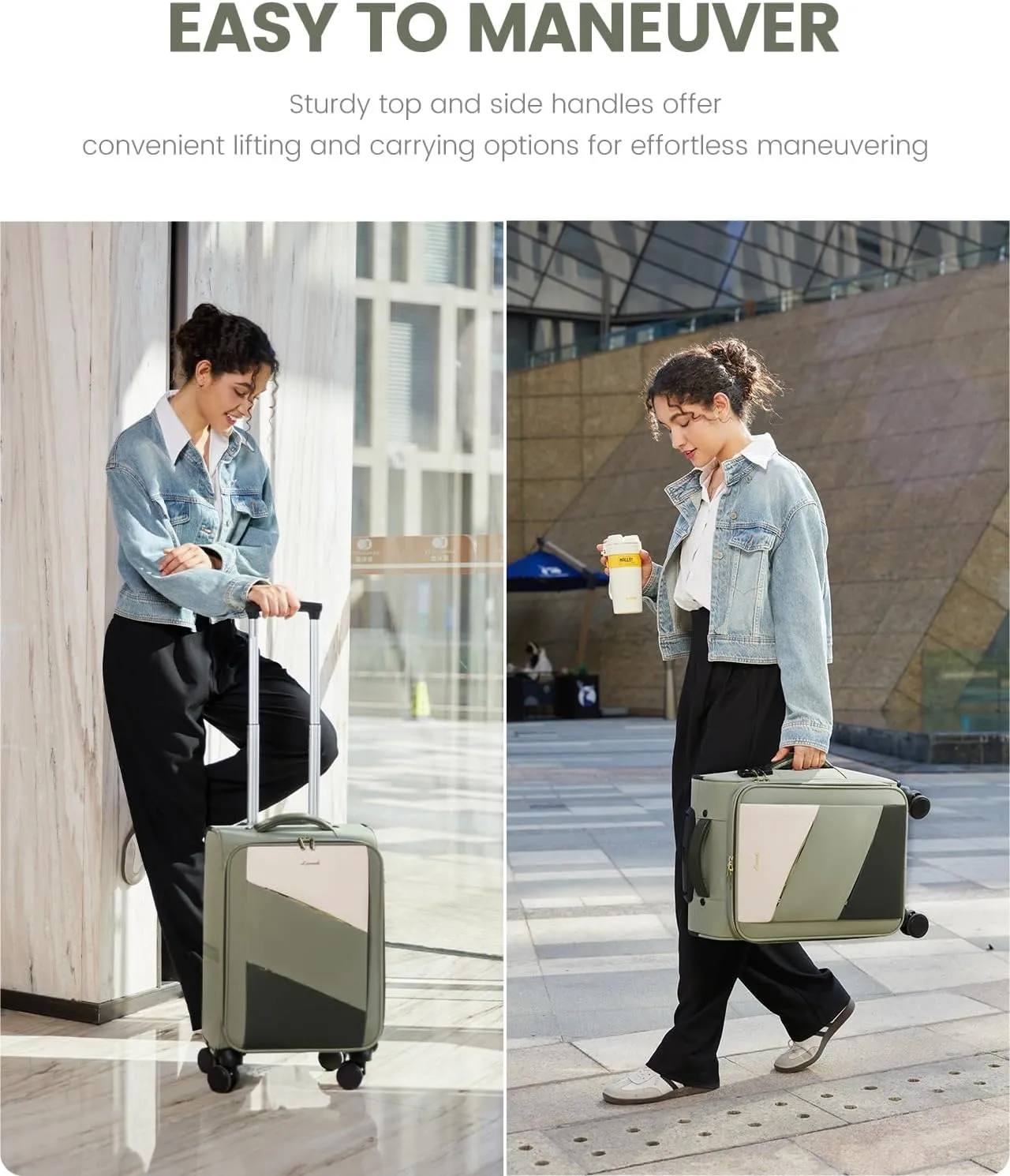 LOVEVOOK Carry On Luggage 22x14x9 Airline Approved,20 Inch Carry-on Suitcase for Women,Softside Suitcases with Wheels,Rolling Checked Luggage with TSA Lock,Lightweight Travel