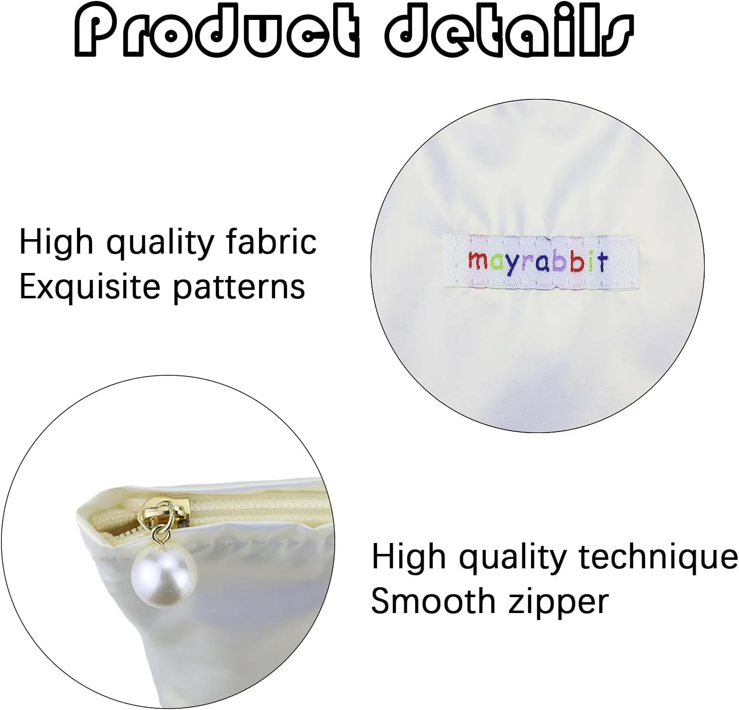 Makeup Bag Large Capacity Cosmetic Purse Travel Toiletry Zipper Storage Pouch Make up Brushes Organizer for Women and Girls (Cream White)