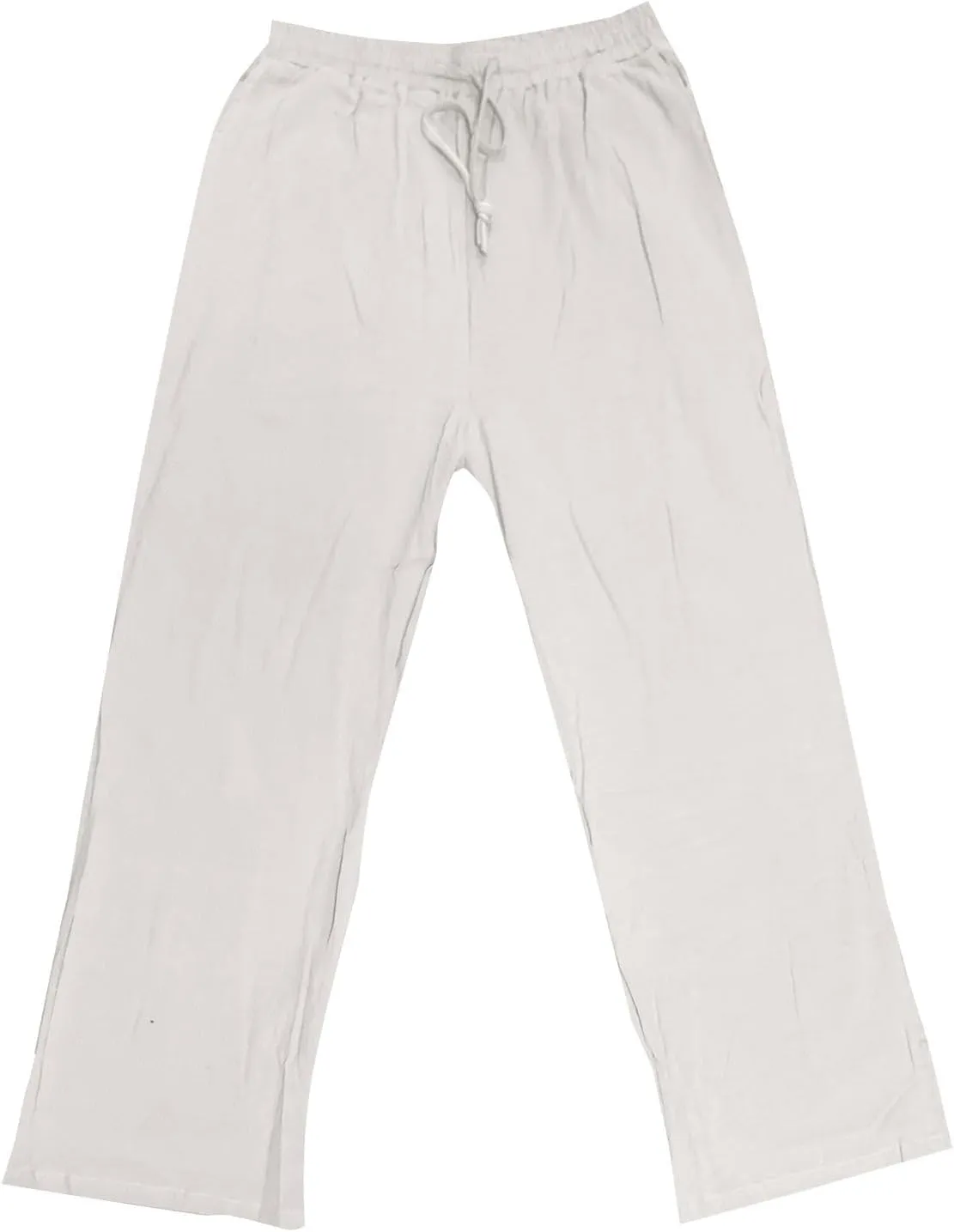 Mens Linen Pants Big and Tall Summer Elastic Waist Drawstring Beach Athletic Pants for Workout, Jogging, Running