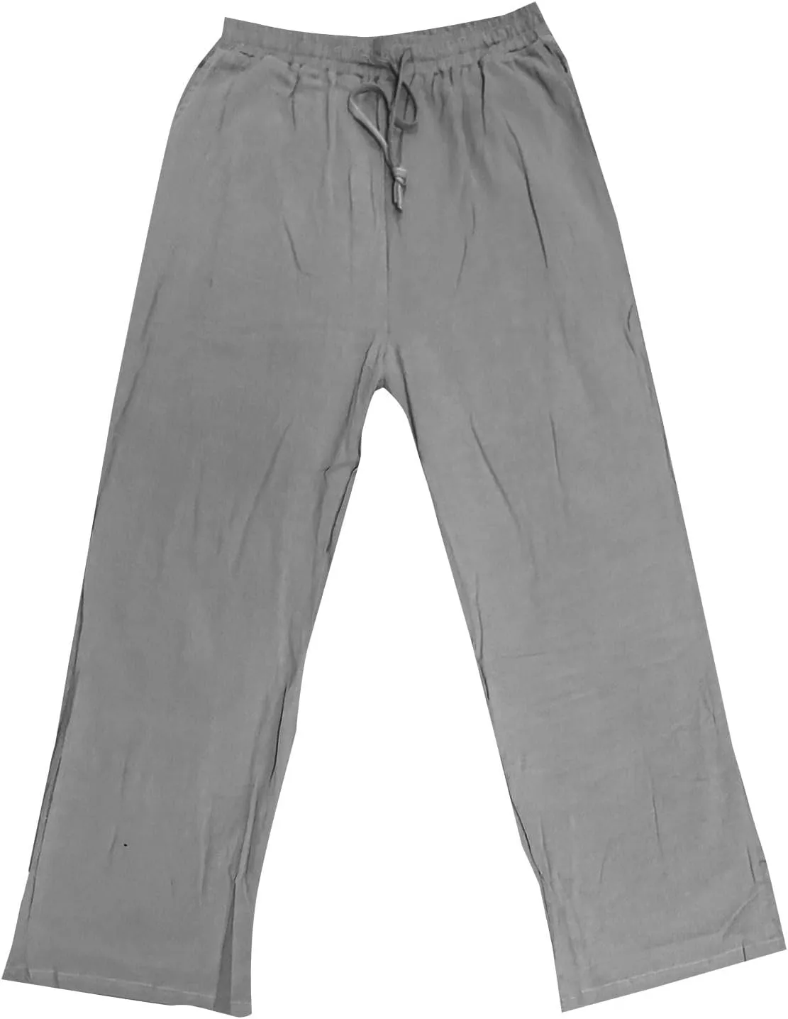 Mens Linen Pants Big and Tall Summer Elastic Waist Drawstring Beach Athletic Pants for Workout, Jogging, Running