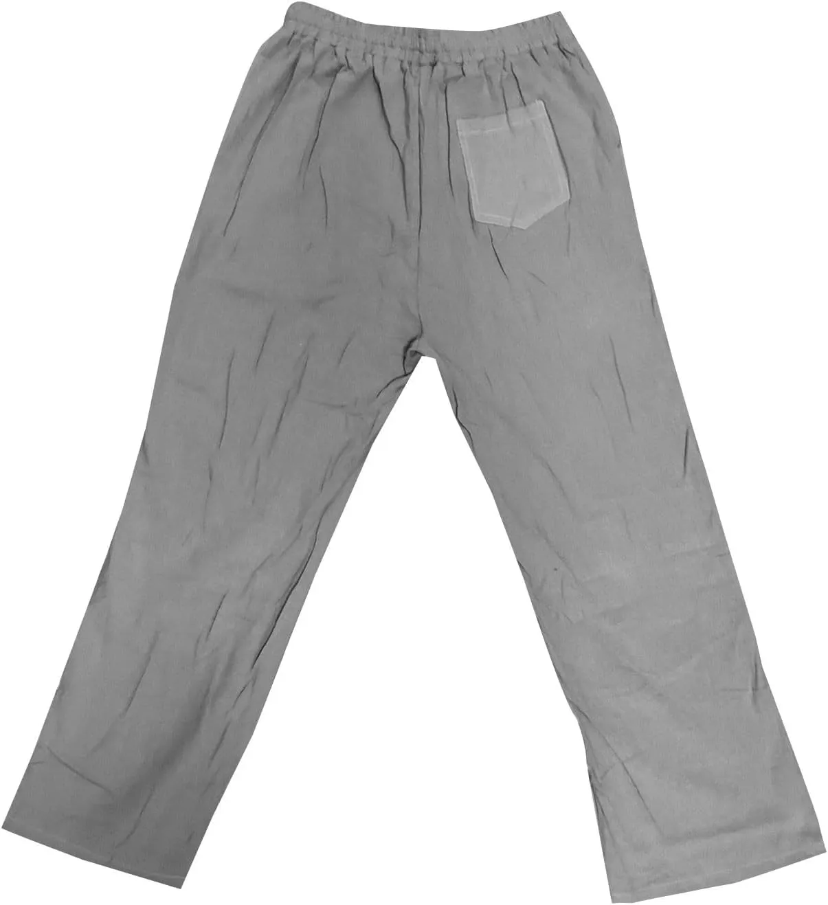 Mens Linen Pants Big and Tall Summer Elastic Waist Drawstring Beach Athletic Pants for Workout, Jogging, Running