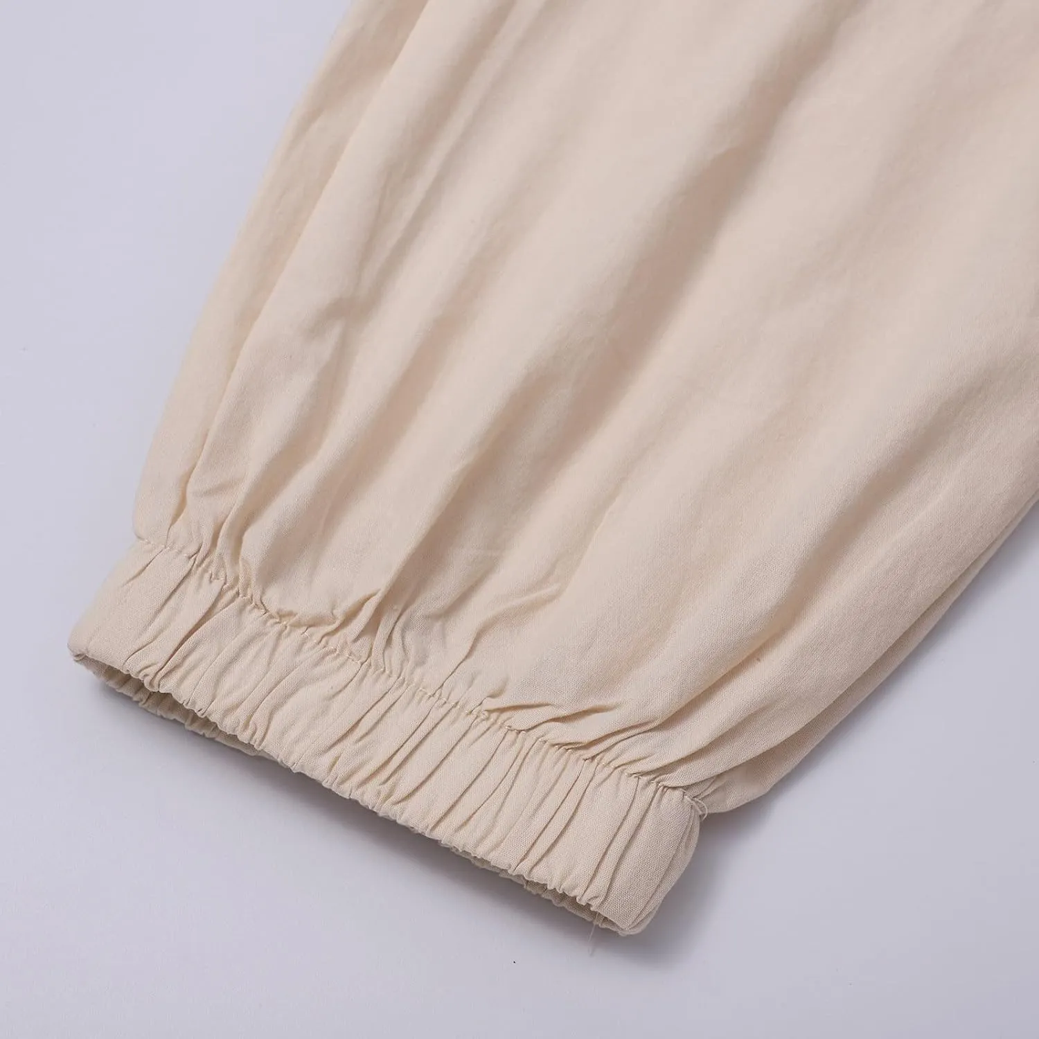 Mens Linen Pants Big Tall Casual Drawstring Elastic Waist Beach Yoga Pants Summer Lightweight Trouser with Pockets
