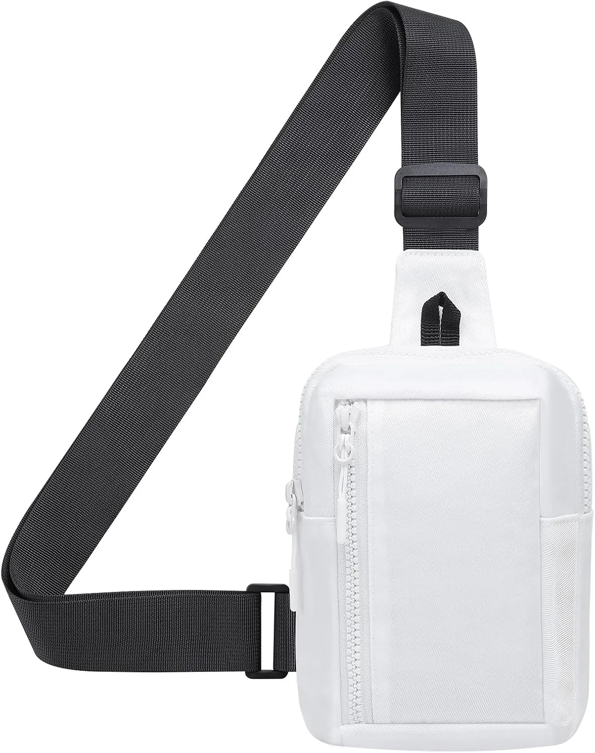 Mini Sling Bag for Men and Women, 7.5 Inch Small Anti Theft Crossbody Sling Backpack Nylon Chest Bag Fanny Pack for Travel Running Hiking (White)