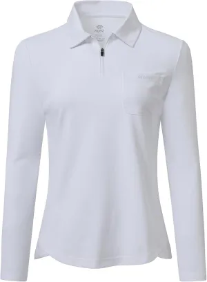 MoFiz Women's Long Sleeve Golf Polo Shirt Zip-Up Quick Dry Activewear Tennis Shirts Athletic Casual Tops with Collar