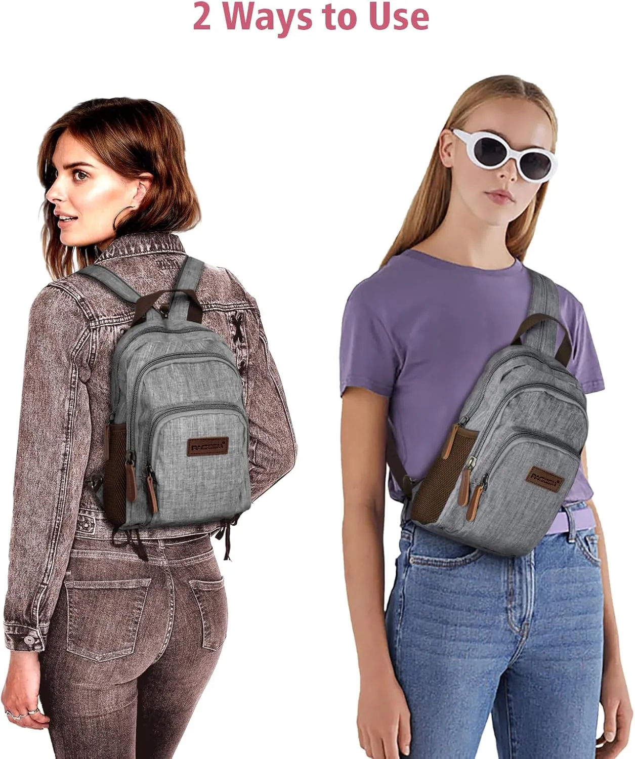 PACKISM Small Backpack Purse for Women - Convertible Sling Bag Multiple Compartment Pockets Adjustable Straps Mini Backpack