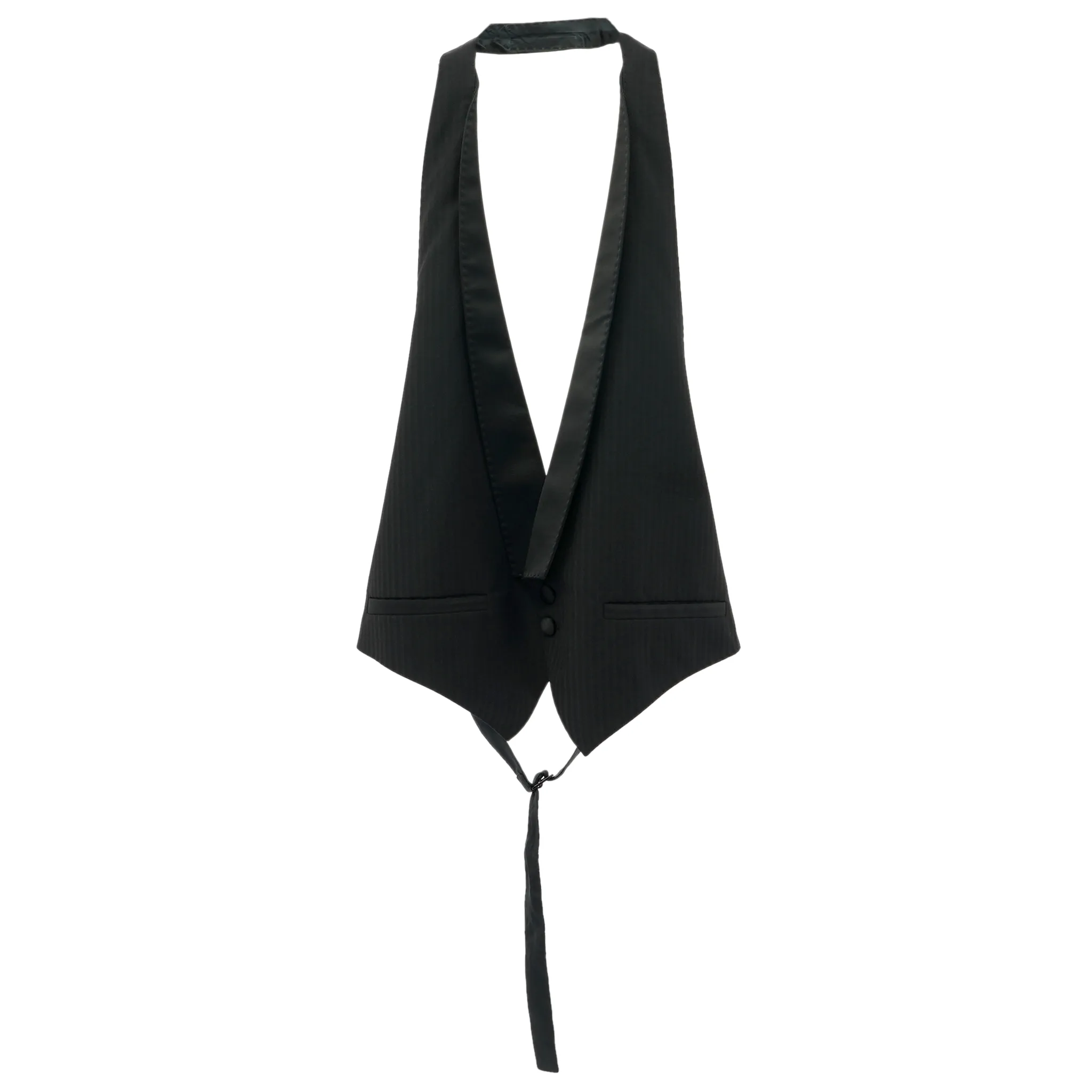 PINSTRIPE VEST / BLACK