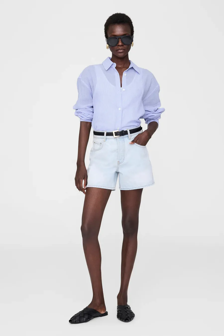Plaza Shirt Blue And White Mini Stripe