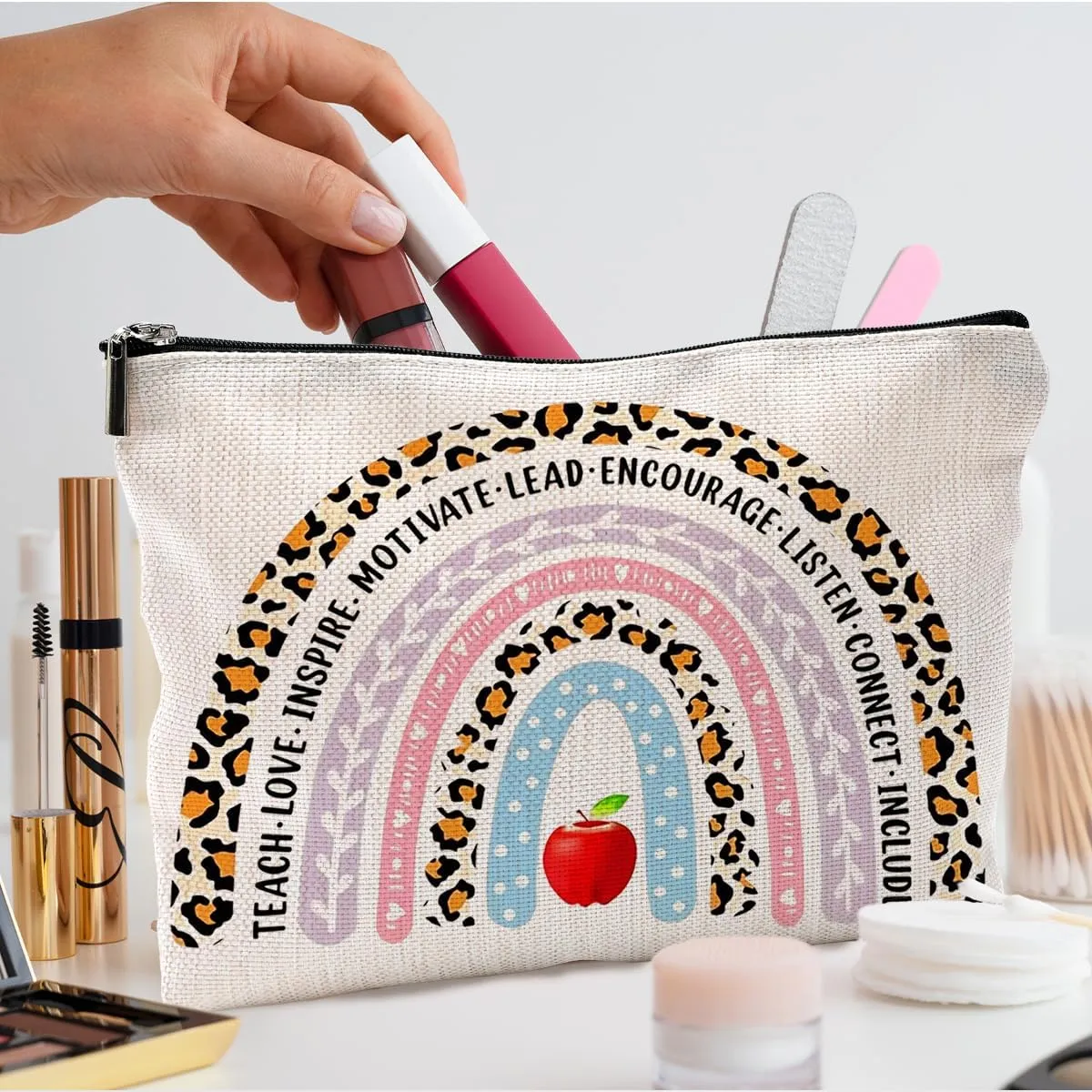 Rainbow Teacher Makeup Bag - Best Appreciation Gifts for Teachers