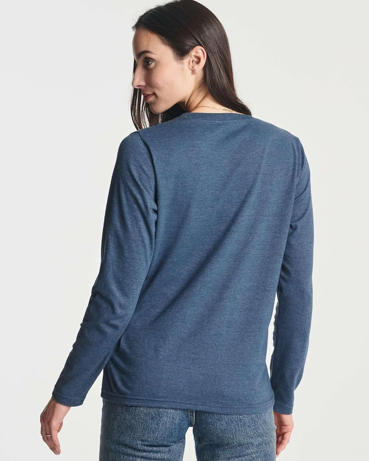 Real Essentials 4 Pack: Women's Cotton Classic-Fit Long-Sleeve Crewneck T-Shirt (Available in Plus Size)