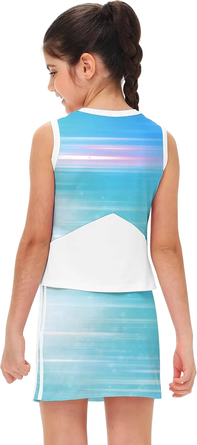 Remimi Girls Tennis Outfits Golf Tank Top and Skirt with Shorts 4-12 Years
