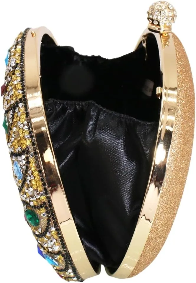 Rhinestone Evening Purses for Women Crystal Diamond Glitter Sparkly Handbag Elegant Shoulder Clutch
