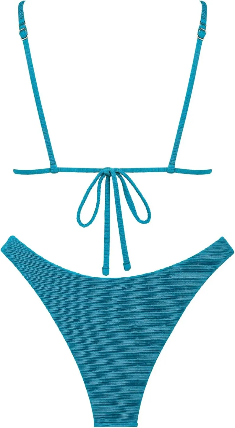 seamoly Womens Bikini Sets Two Piece Swimsuit Fruit Cherry Print Triangle Cheeky Bikini Set