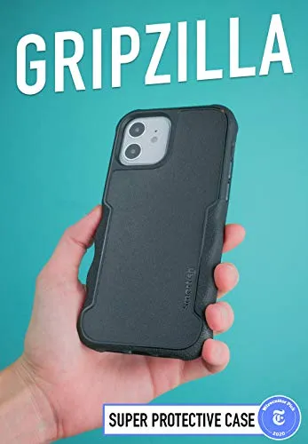 Smartish iPhone 12/12 Pro Armor Case - Gripzilla [Rugged   Protective] Slim Tough Grip Cover - Black Tie Affair