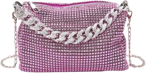 Solyinne Glitter Shoulder Bag for Women Clutch Bag Underarm Bag Rhinestone Crossbody Bag Evening Bag for Wedding Party Club