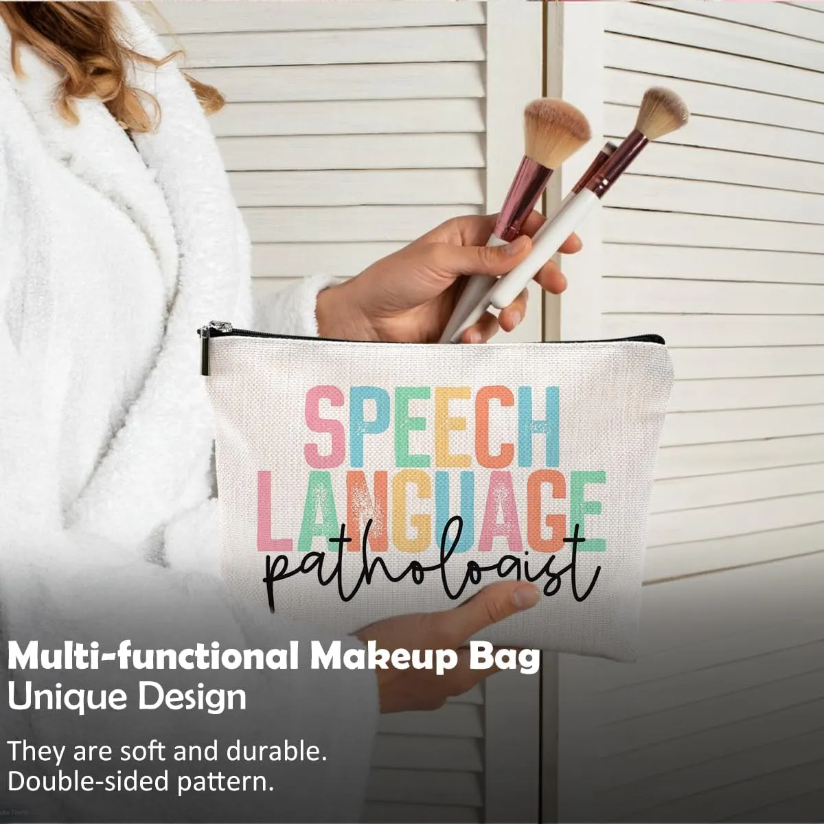 Speech Language Pathologist Gifts Makeup Bag for Women, SLP Gifts for Speech Language Pathologist, Speech Therapist Gifts, LP Appreciation Gifts, Speech Therapy Makeup Cosmetic Bag for Purse
