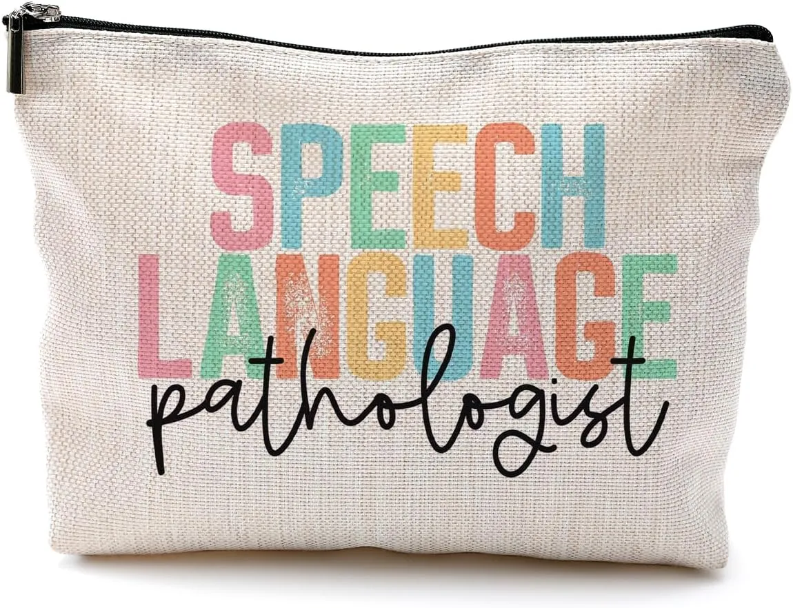Speech Language Pathologist Gifts Makeup Bag for Women, SLP Gifts for Speech Language Pathologist, Speech Therapist Gifts, LP Appreciation Gifts, Speech Therapy Makeup Cosmetic Bag for Purse