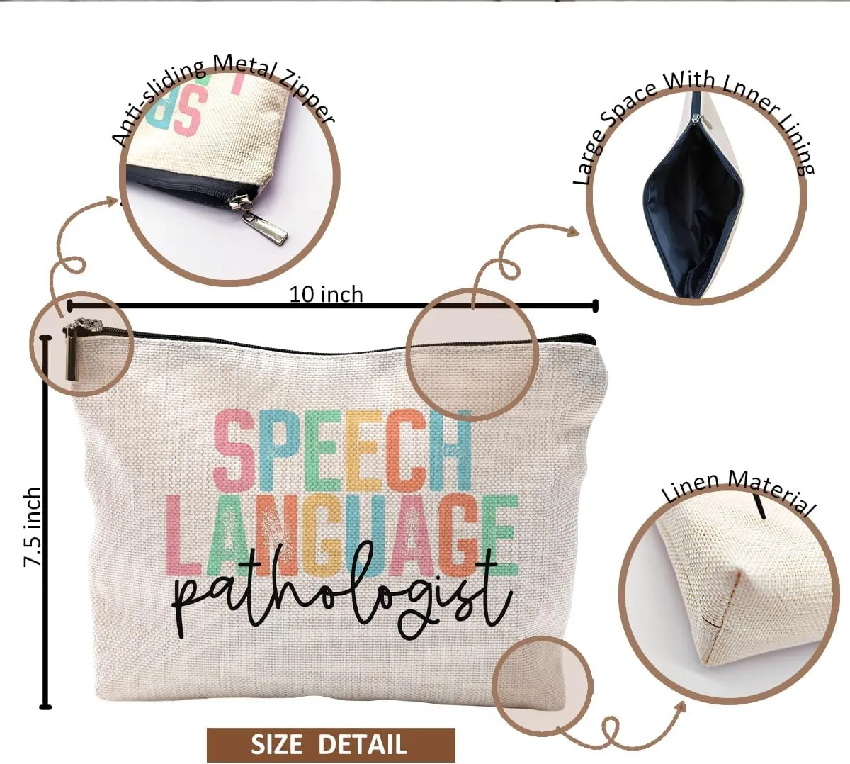 Speech Language Pathologist Gifts Makeup Bag for Women, SLP Gifts for Speech Language Pathologist, Speech Therapist Gifts, LP Appreciation Gifts, Speech Therapy Makeup Cosmetic Bag for Purse