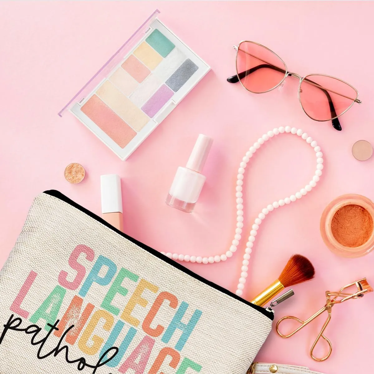 Speech Language Pathologist Gifts Makeup Bag for Women, SLP Gifts for Speech Language Pathologist, Speech Therapist Gifts, LP Appreciation Gifts, Speech Therapy Makeup Cosmetic Bag for Purse