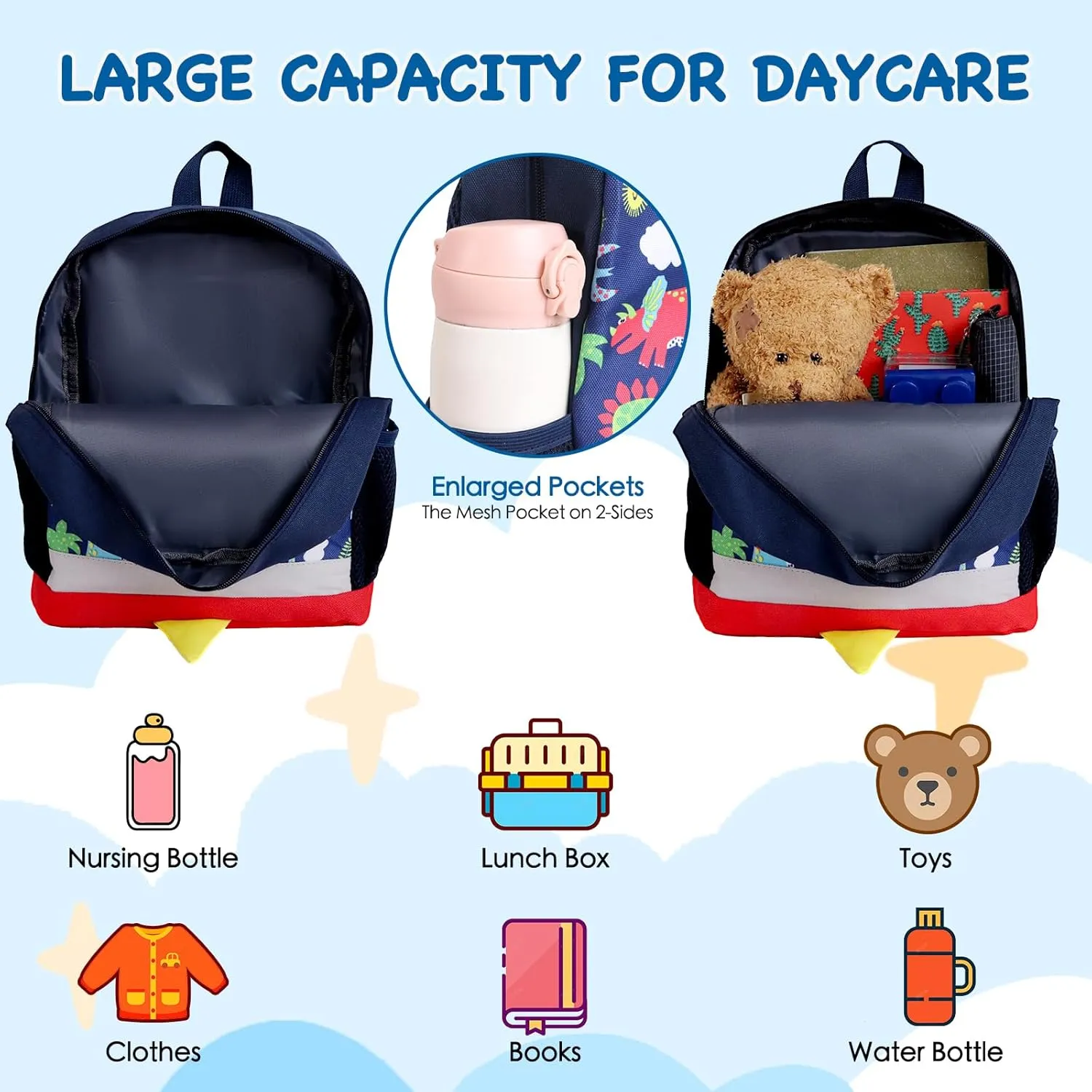 Toddler Backpack Boy Kids Backpack with Safety Leash Cute Dinosaur Backpack for Preschool Pre K Baby Daycare Bag Schoolbag
