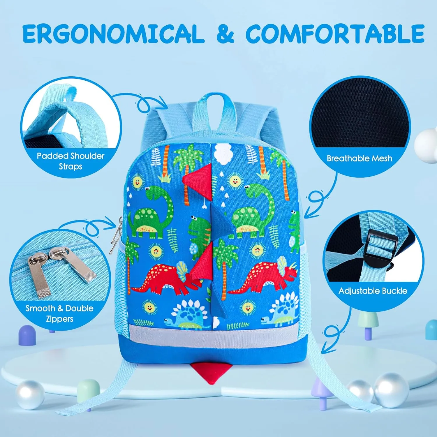 Toddler Backpack Boy with Safety Rope Cute Mini Dinosaur Backpack for Boys Baby Daycare Bag Schoolbag Boys