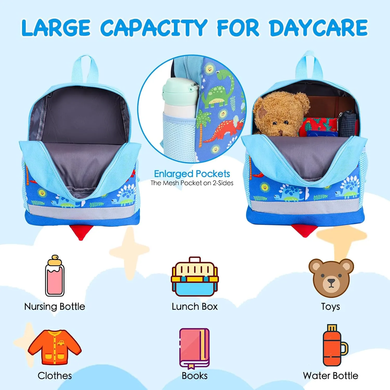 Toddler Backpack Boy with Safety Rope Cute Mini Dinosaur Backpack for Boys Baby Daycare Bag Schoolbag Boys