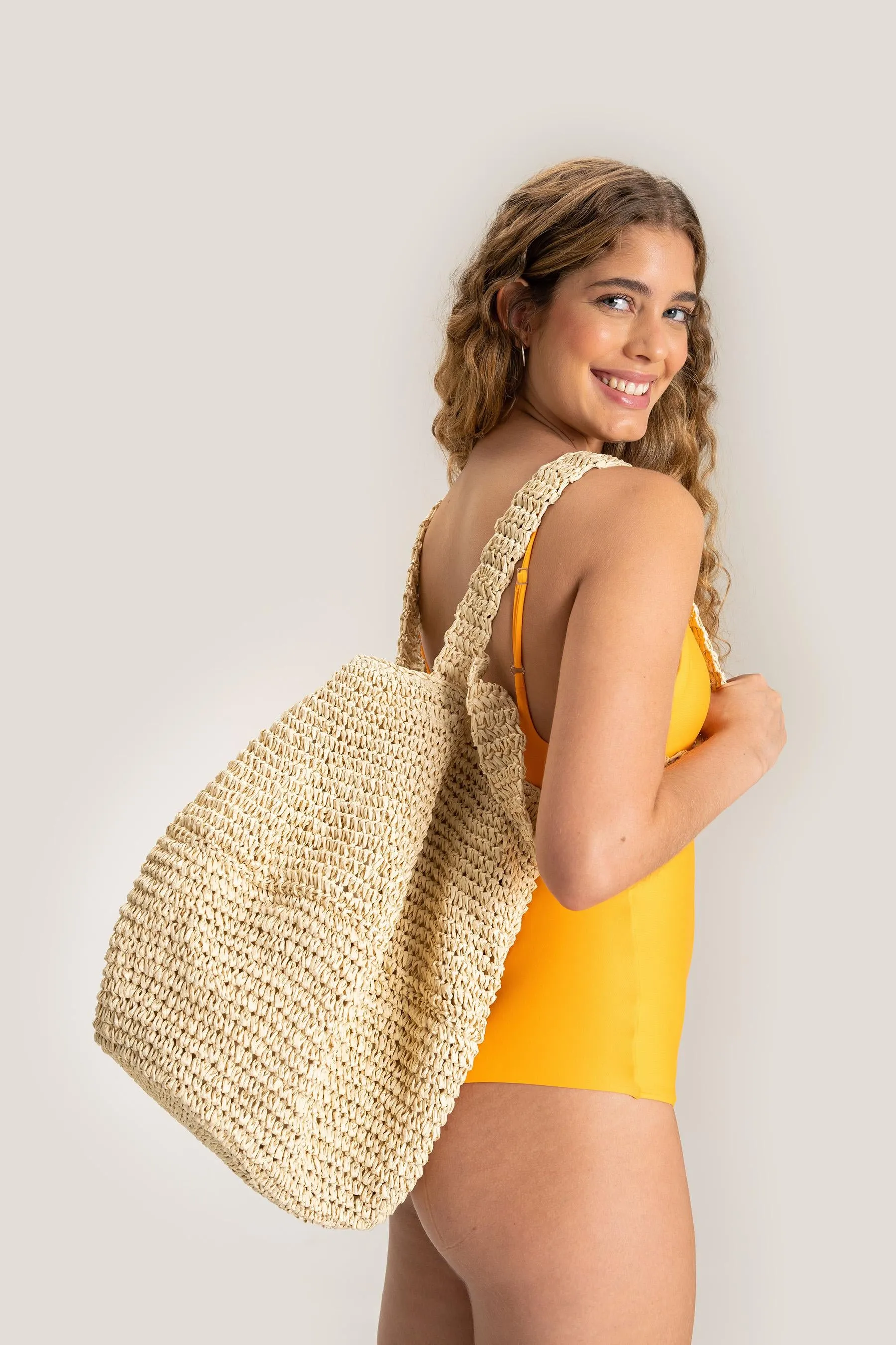 Tropical Straw Multifunctional Bag