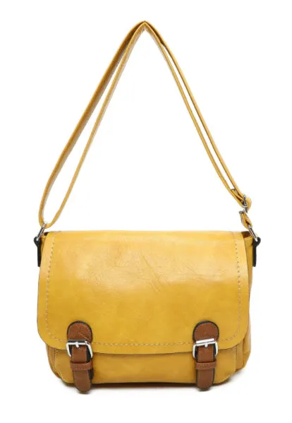 Two buckle messenger cross body bag