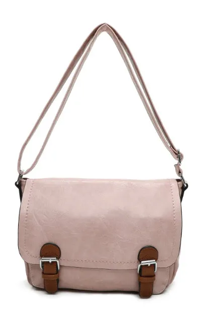Two buckle messenger cross body bag