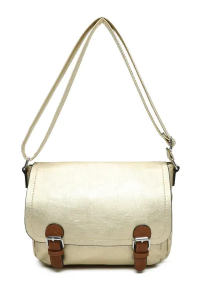 Two buckle messenger cross body bag