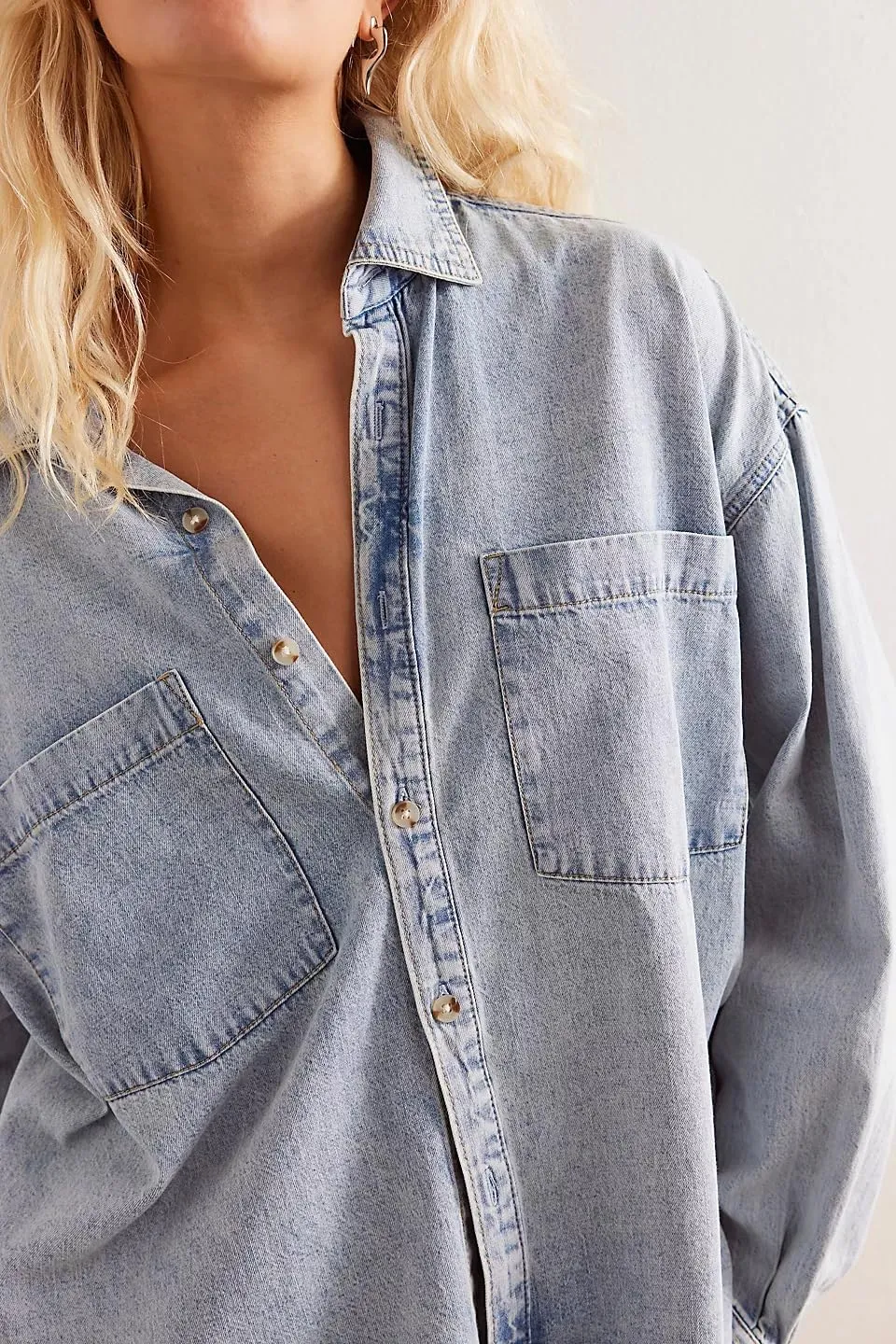 utcoco Womens Denim Shirt Jacket Retro Long Sleeve Button Down Blouse 2024 Casual Tops