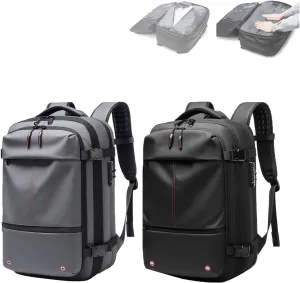 Vacpack Backpack Vac Pack Backpack 60l Expandable Backpack with Vacuum Compression Vacpack Go Travel Vacuum Backpack(Black Gray)