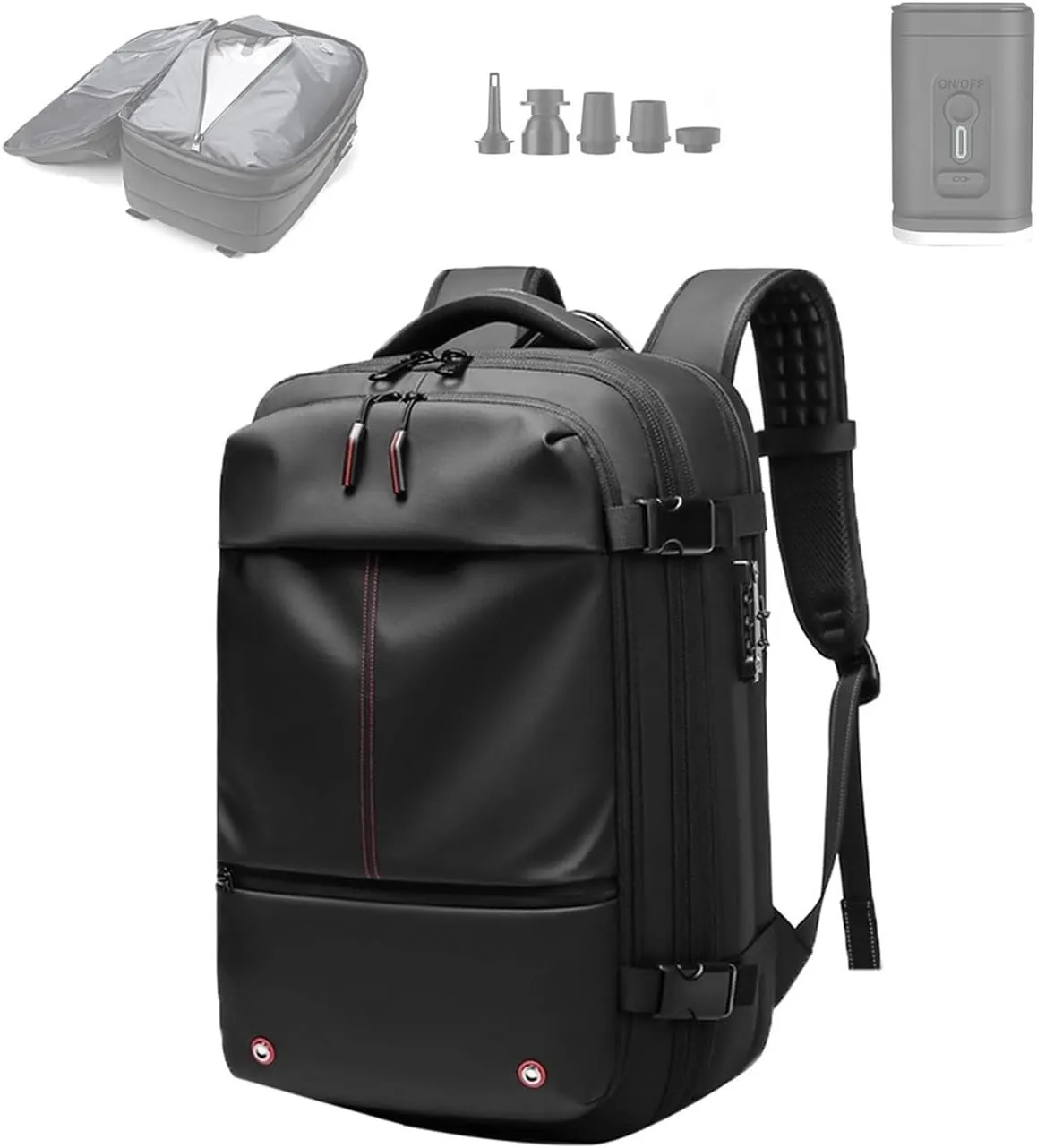 Vacpack Backpack Vac Pack Backpack 60l Expandable Backpack with Vacuum Compression Vacpack Go Travel Vacuum Backpack(Black Vacuum)
