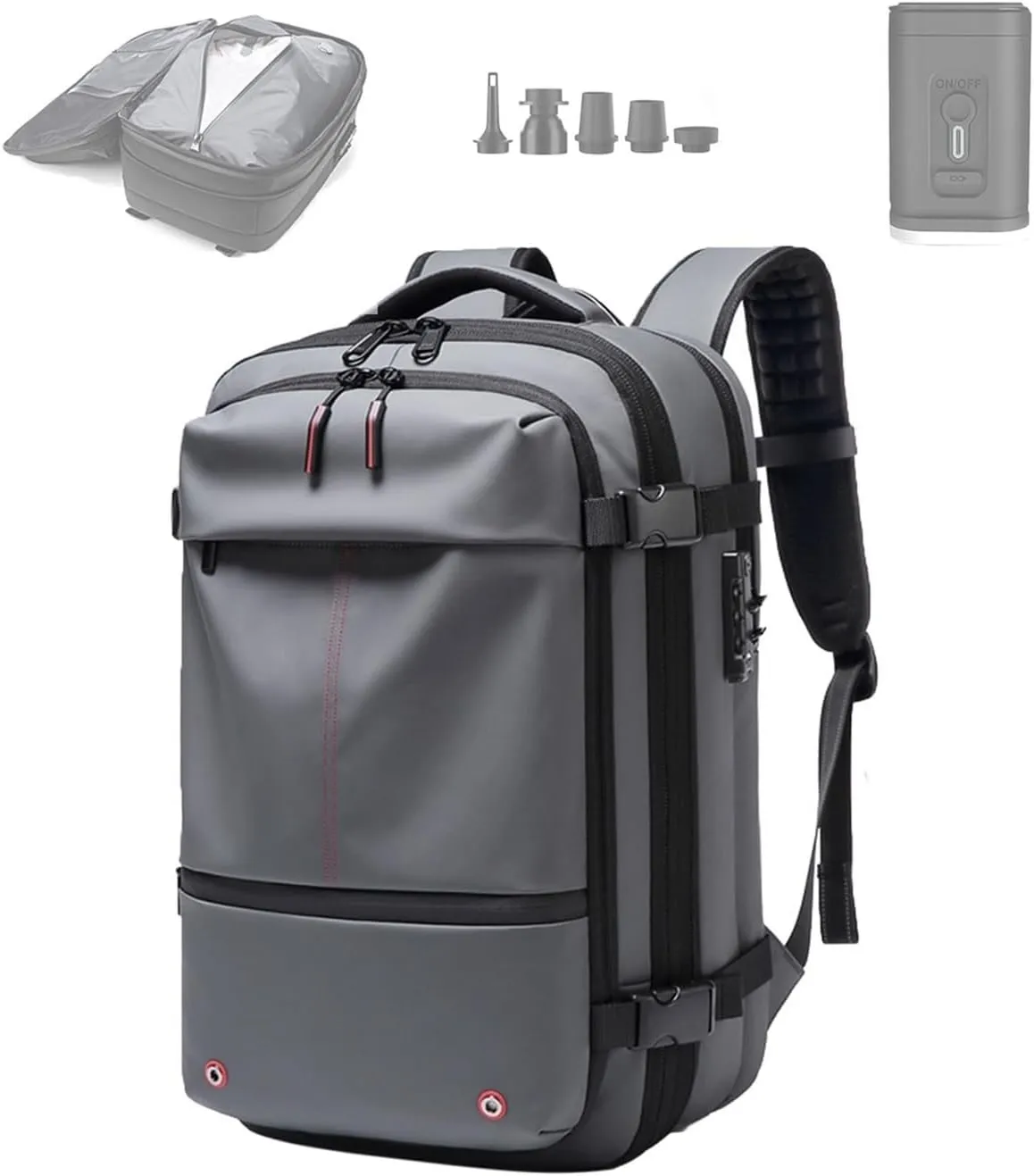 Vacpack Backpack Vac Pack Backpack 60l Expandable Backpack with Vacuum Compression Vacpack Go Travel Vacuum Backpack(Gray Vacuum)