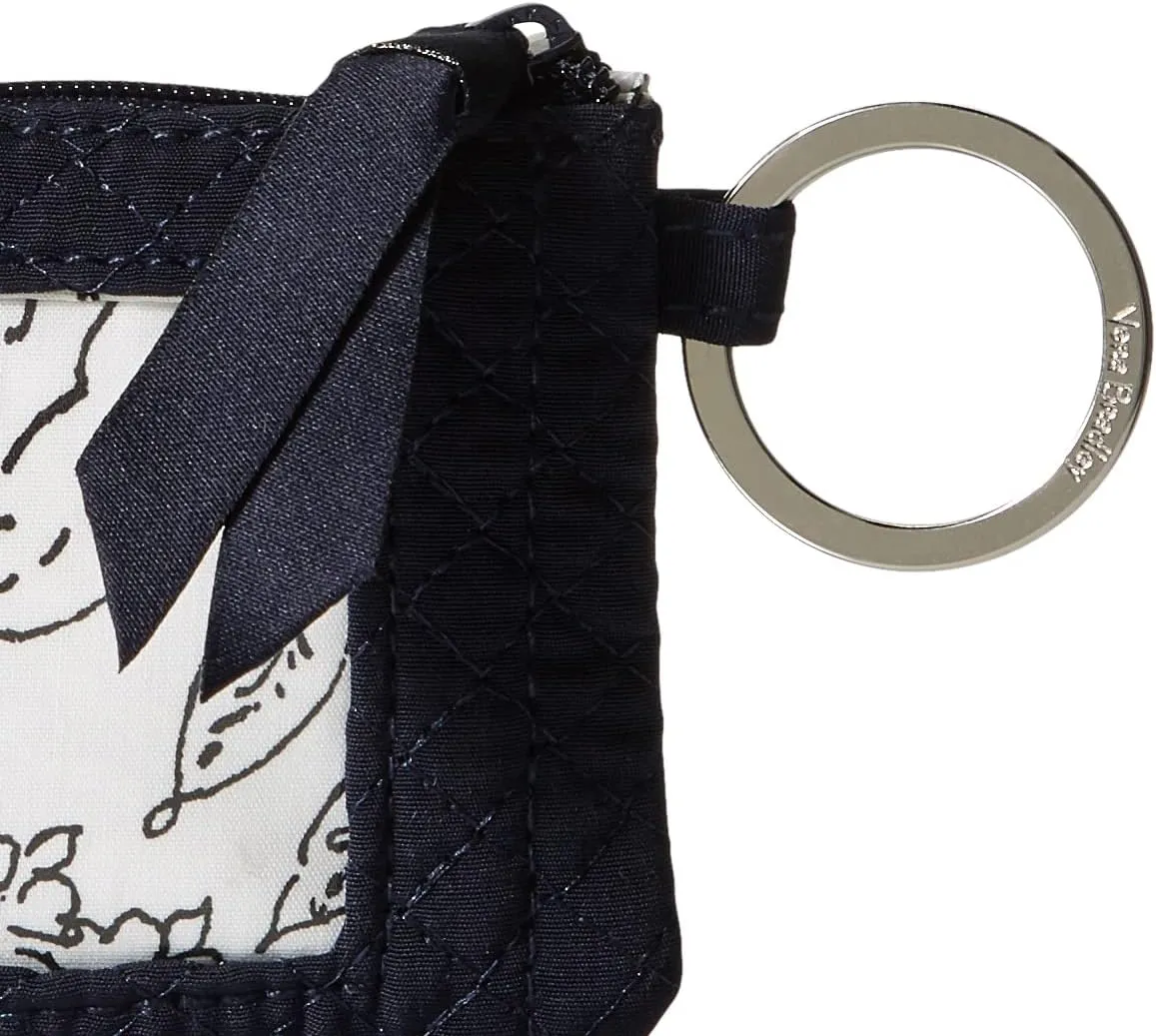 Vera Bradley Women's Microfiber Zip ID Case Wallet, Solid Navy, One Size