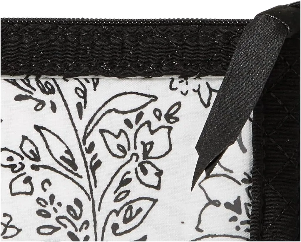 Vera Bradley Women's Microfiber Zip ID Case Wallet, True Black, One Size