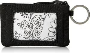 Vera Bradley Women's Microfiber Zip ID Case Wallet, True Black, One Size