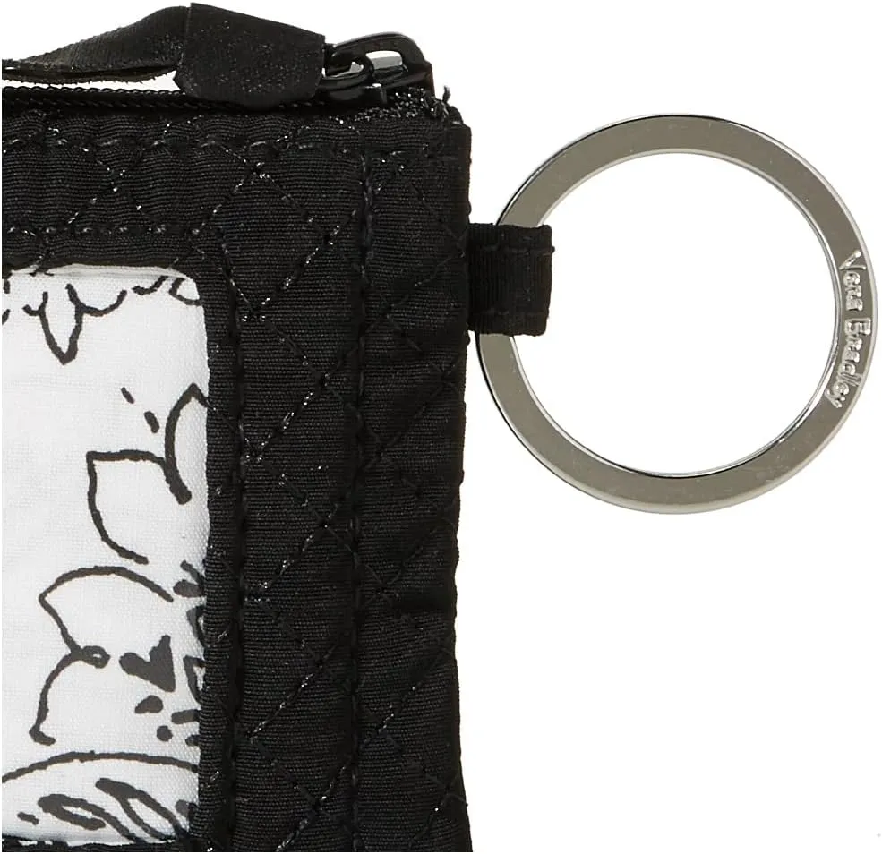 Vera Bradley Women's Microfiber Zip ID Case Wallet, True Black, One Size