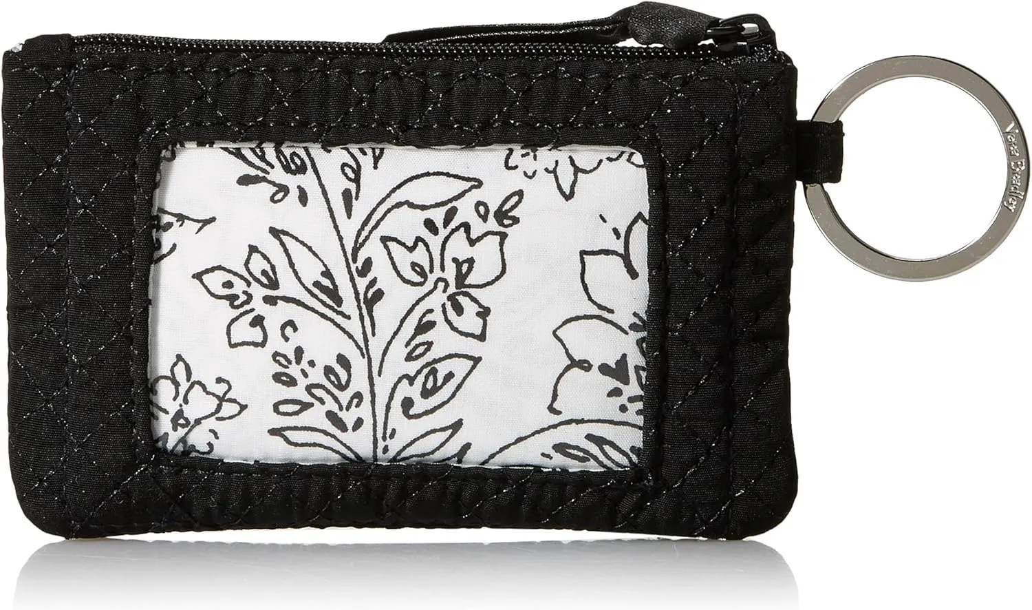 Vera Bradley Women's Microfiber Zip ID Case Wallet, True Black, One Size