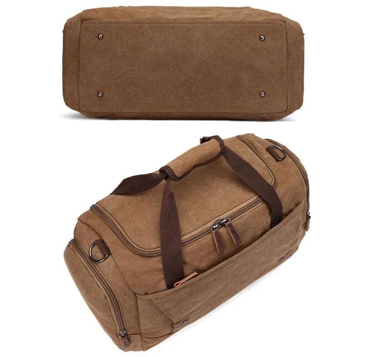 Vintage Canvas Large Capacity Travel Bag-Grey