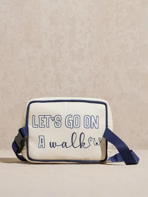 Westside Home Off-White Text Design Pet Pouch