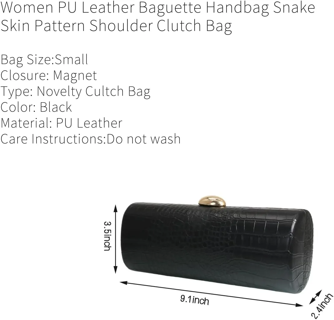 Women PU Leather Long Handbag Snake Skin Pattern Shoulder Clutch Bag Special Brown Casual Evening Purse Bag