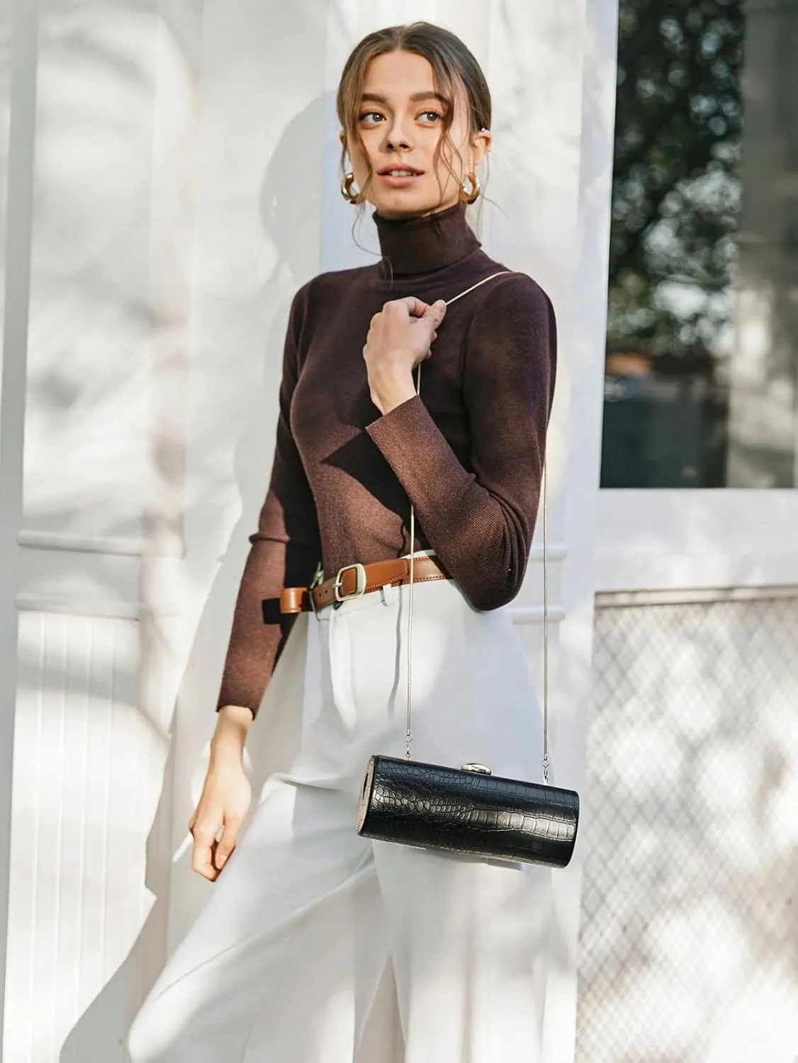 Women PU Leather Long Handbag Snake Skin Pattern Shoulder Clutch Bag Special Brown Casual Evening Purse Bag