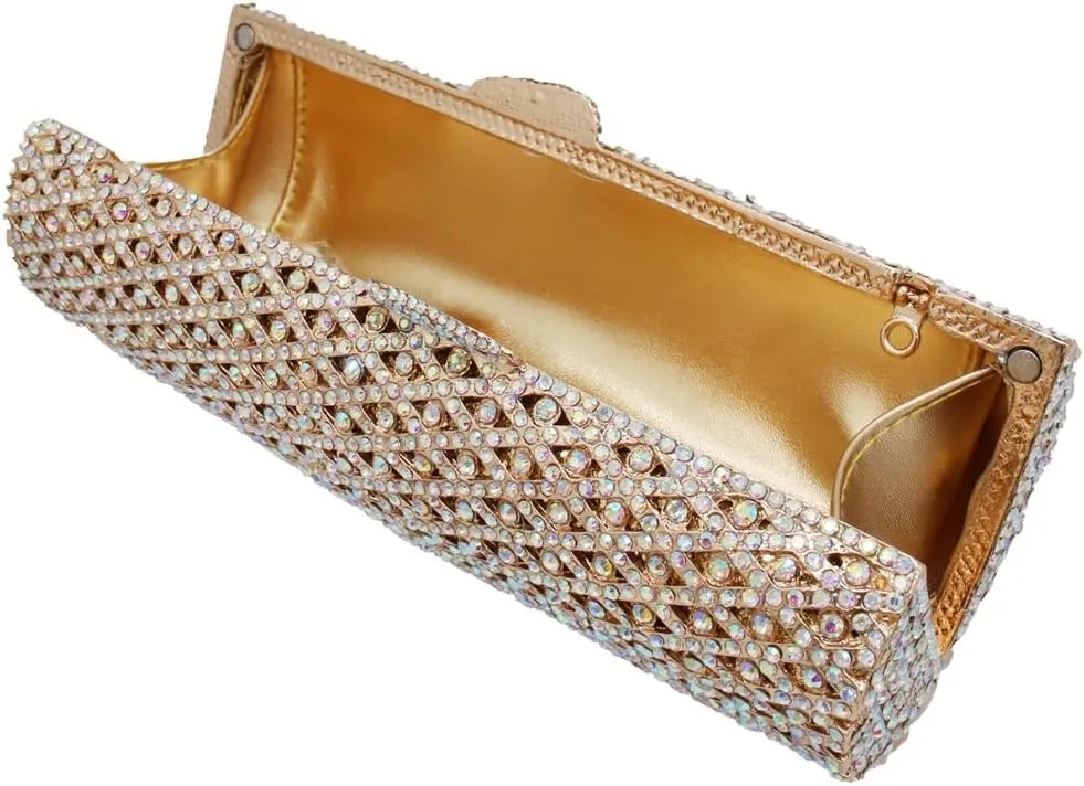 Women Rhinestone Sparkly Crystal Clutch Purse Evening Bag Luxury Glitter Shoulder Purse for Cocktail Club Prom