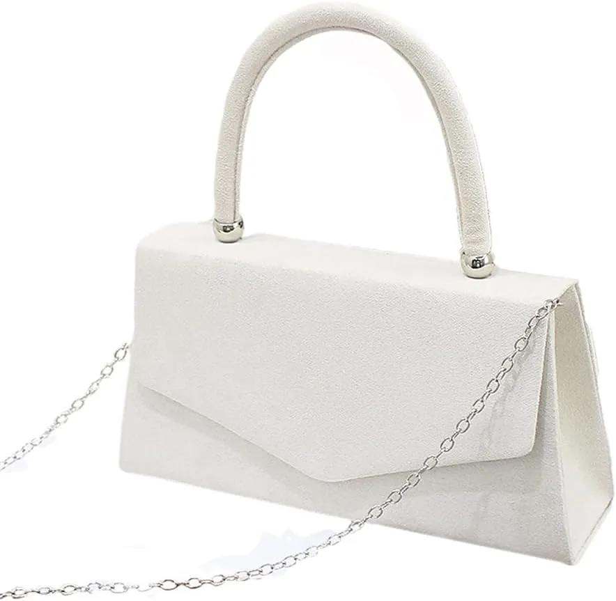 Women Suede Evening Bag Wedding Purse Cocktail Prom Handbag Formal Party Shoulder Bag