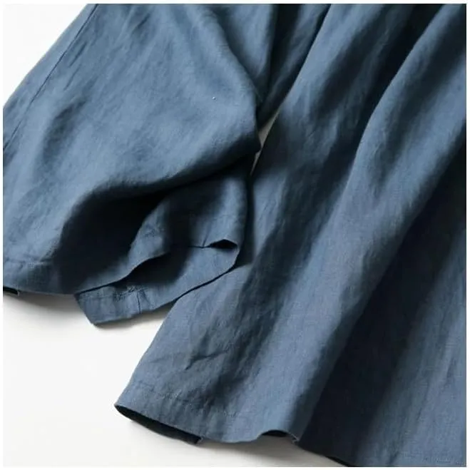 Women's Cotton Linen Palazzo Pants Wide Leg Flowy Loose Fit Gauze Casual Summer Outfit Elastic Waist with Pockets