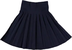 Womens Cotton Pleated Knee Length Skirt- Elastic Waist Office Pleated Skirt